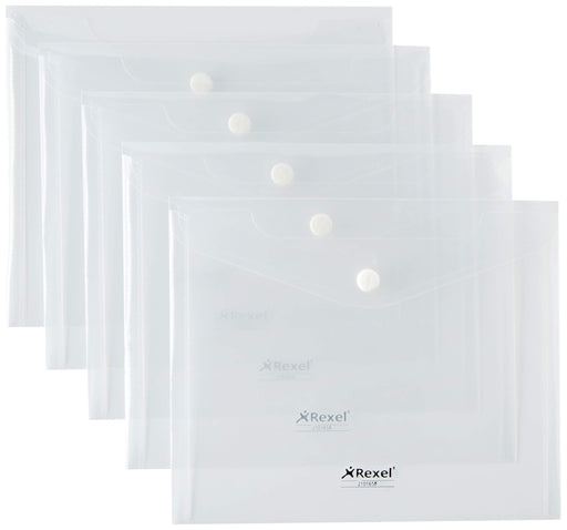 Best Value Rexel Ice Popper Wallets A5 Clear (Pack Size 5)