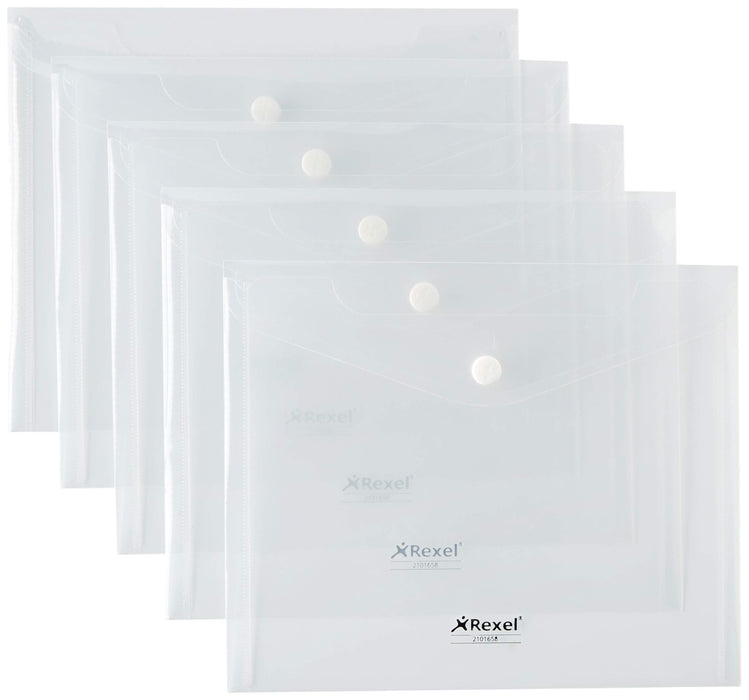 Best Value Rexel Ice Popper Wallets A5 Clear (Pack Size 5)