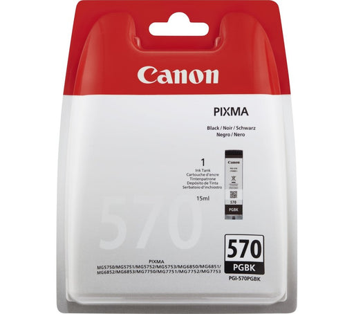 Canon PGI-570PGBK - 15 ml - black - original - blister - ink tank - for PIXMA TS5051, TS5053, TS5055, TS6050, TS6051, TS6052, TS8051, TS8052, TS9050, TS9055