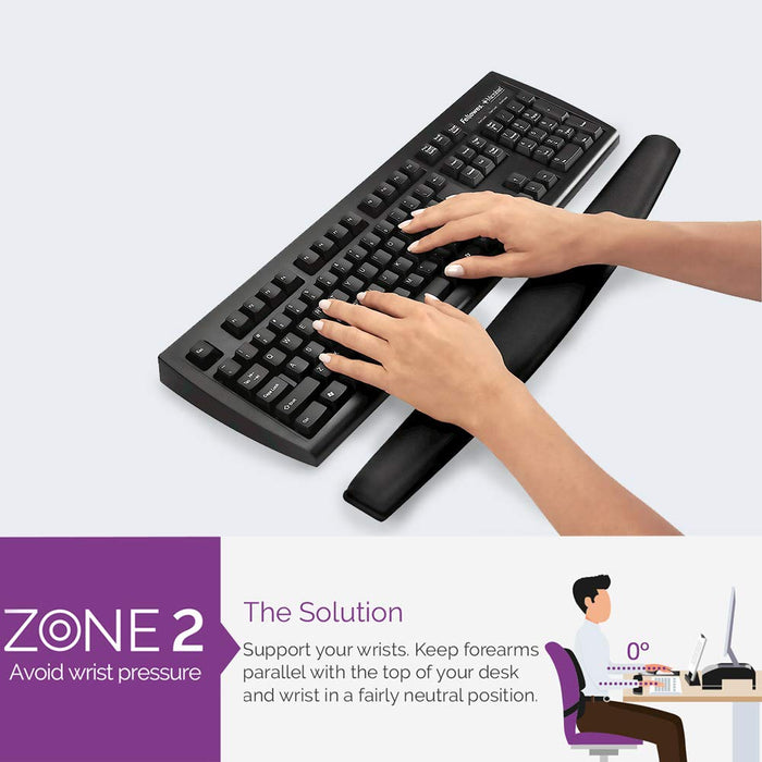 Best Value Fellowes Memory Foam Keyboard Wrist Rest - Black