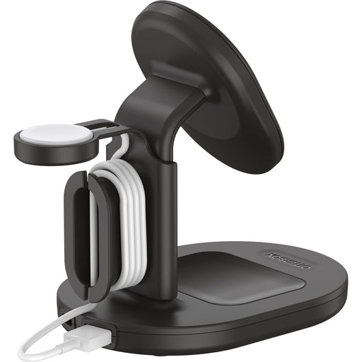 OtterBox - Wireless charging stand - 3-in-1 - black, radiant night - for Apple iPhone 12, 12 mini, 12 Pro, 12 Pro Max, 13, 13 mini, 13 Pro, 13 Pro Max