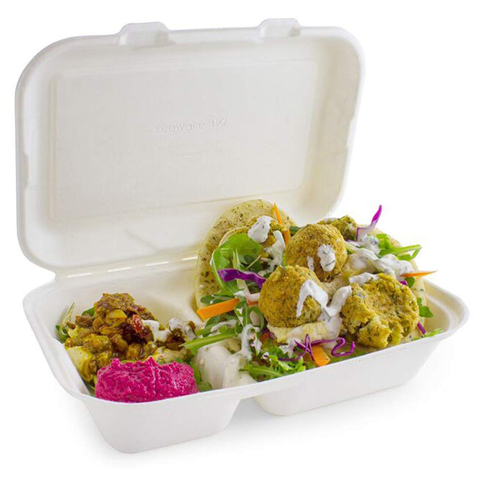 Vegware Bagasse Takeaway Box 9X6 P50