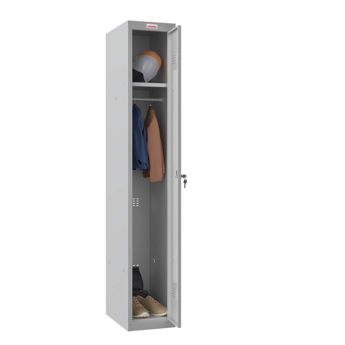 Phoenix PL Series 1 Column 1 Door Personal locker in Grey with Key Lock PL1130GGK