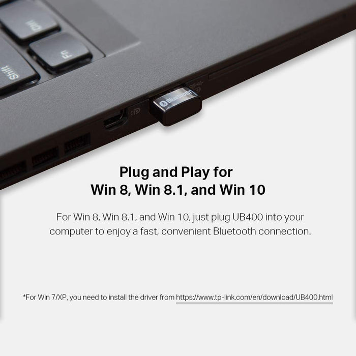 Best Value TP-Link UB400 Nano USB Bluetooth 4.0 Adapter for PC Laptop Desktop Computer, Bluetooth Dongle and Receiver for Windows 10/8.1/8/7/XP, Plug and Play for Windows 10/8.1/8