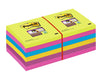 Best Value Post - it 65412SSU Notes 76mm x 76mm Super Sticky Note Pad, Turquoise, Green, Yellow, Fuchsia, Grape (12 pads, 90 sheets per pad)