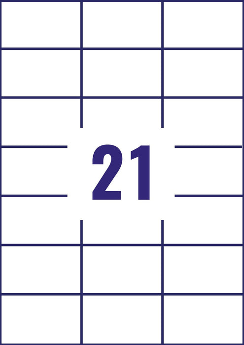 Best Value Avery 3652 self-adhesive Multipurpose/copier Labels, 21 labels per A4 Sheet, White (100 Sheets)