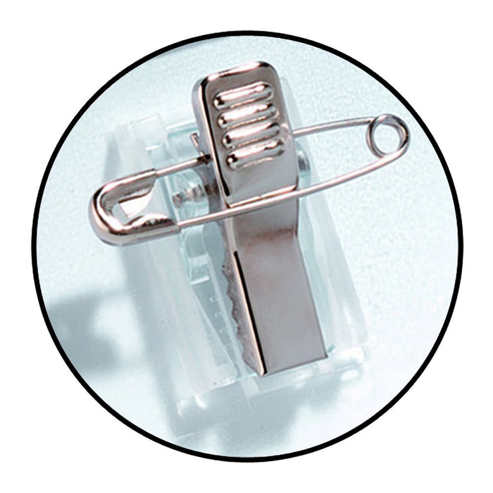 Best Value Durable Combi Clip Badge, 54 x 90 mm - Transparent, Pack of 25