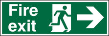 Best Value Seco Fire Exit - Fire Exit, Man Running Right, Arrow Pointing Right Sign, 450mm x 150mm - Self Adhesive Vinyl
