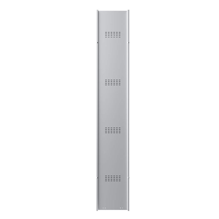 Phoenix PL Series 1 Column 4 Door Personal Locker Grey Body Red Doors with Key Locks PL1430GRK