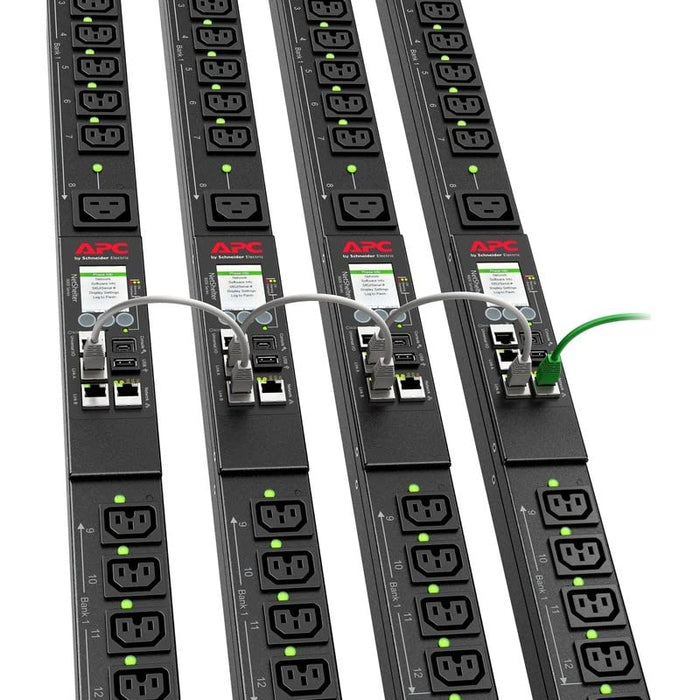 APC Rack PDU 9000 Switched APDU9959EU3 - Power distribution unit (rack-mountable) - AC 220/240 V - 3.7 kW - 3700 VA - Ethernet 10/100/1000 - input: IEC 60309 16A - output connectors: 24 (3 x IEC 60320 C19, 21 x IEC 60320 C13) - 0U - 3 m - black