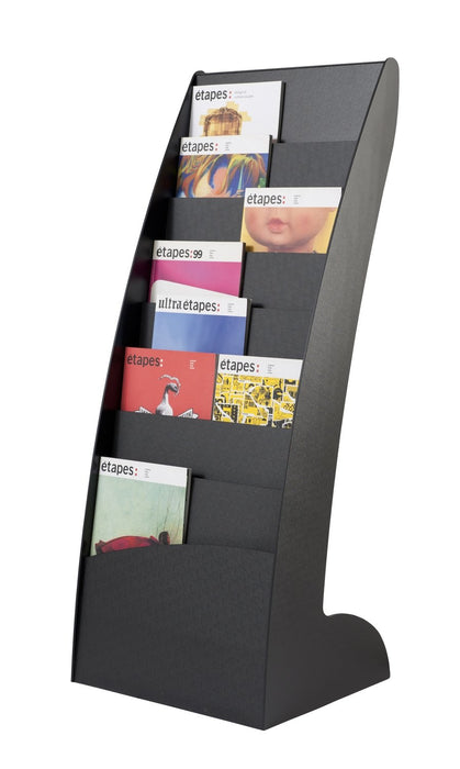 Best Value Fast Paper Literature Display Holder Curved 8x20mm Compartments 5.9Kg W443xD350xH1083mm Black Ref 285.01