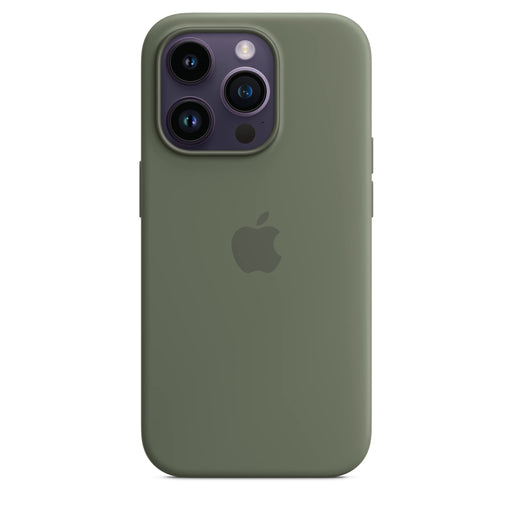 Apple - Back cover for mobile phone - MagSafe compatibility - silicone - olive - for iPhone 14 Pro