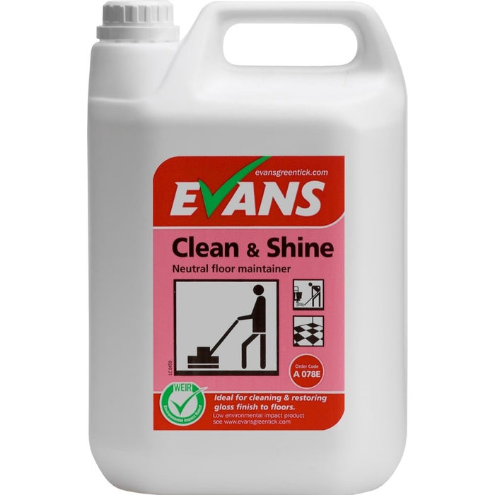 Best Value Evans Vanodine Clean and Shine, Floor Maintainer, Floral Perfume, 5 Litres, Pack of 2