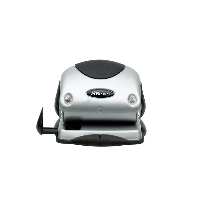 Best Value Rexel Precision P215 2 Hole Punch Black/Silver 15 Sheet Capacity and Non-Slip Feet