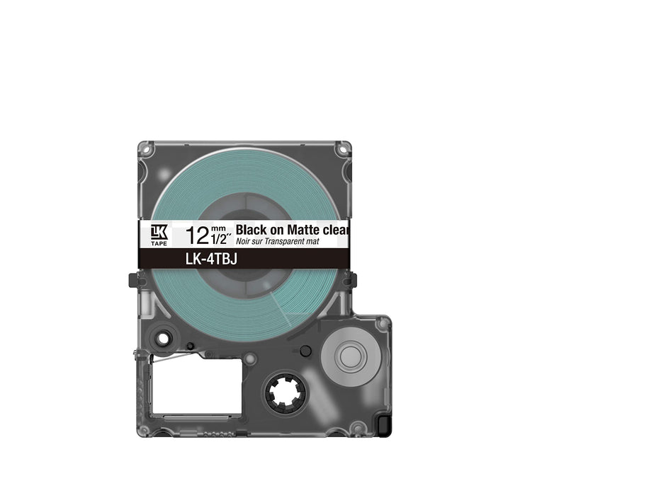 Epson LK-4TBJ Black on Matte Clear Tape Cartridge 12mm - C53S672065