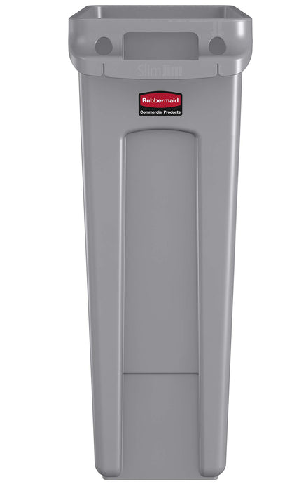 Best Value Rubbermaid Commercial Products FG354060GRAY Plastic Products Vented Slim Jim Rubbish Bin Waste Receptacle, 87 Litres, Grey