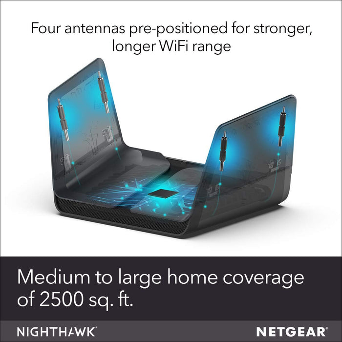 Best Value NETGEAR Nighthawk AX8 8-Stream Wifi 6 Router (RAX80) - AX6000 Wireless Speed (up to 6Gbps) | Coverage for Large Homes | 5 x 1G and 1x 2G Ethernet ports | 2 x 3.0 USB