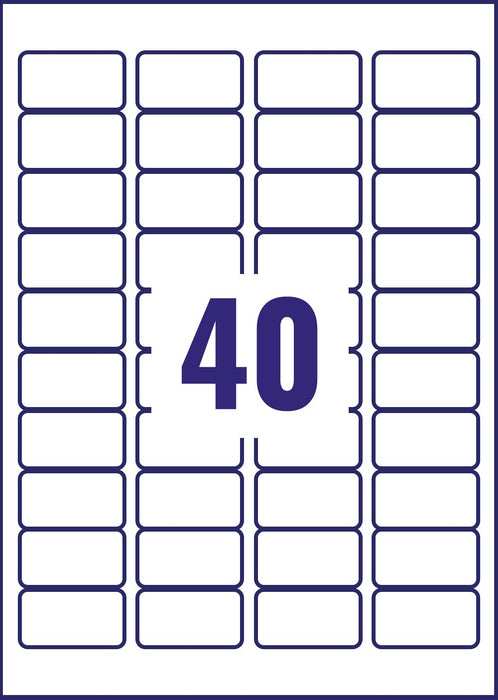 Best Value Avery L7781-25 Crystal Clear Labels for Laser Printers (45.7 x 25.4 mm Labels, 40 Labels per A4 Sheet, 25 Sheets)- Transparent