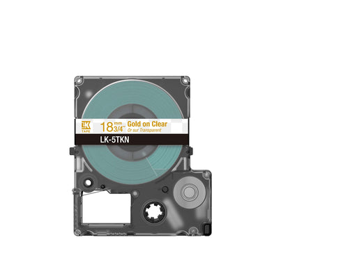 Epson LK-5TKN Gold on Metallic Clear Tape Cartridge 18mm - C53S672097
