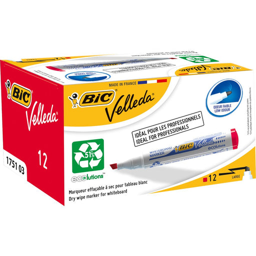 Best Value BIC Velleda 1751 Ecolutions Dry Erase Felt - Red, Box of 12