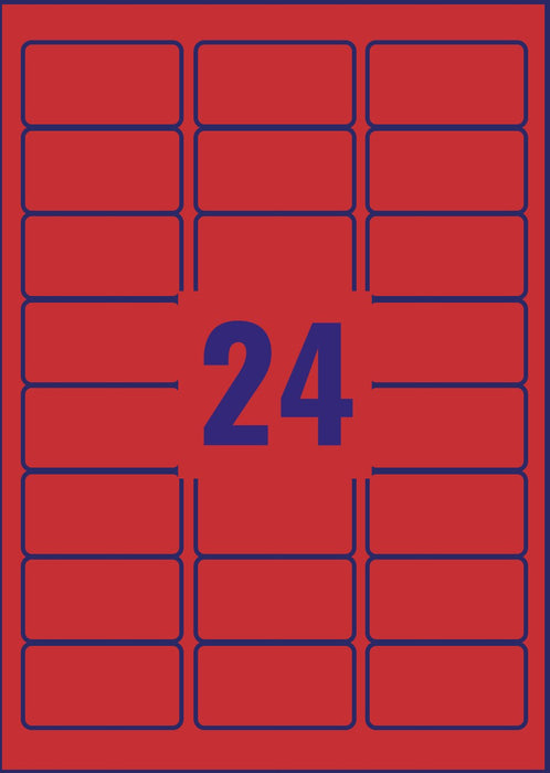 Best Value Avery L6034-20 Self-Adhesive Removable Red Filing Labels, 24 Labels Per A4 Sheet