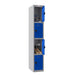 Phoenix PL Series 1 Column 4 Door Personal Locker Grey Body Blue Doors with Combination Lock PL1430GBC