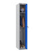 Phoenix PL Series 1 Column 1 Door Personal Locker Grey Body Blue Door with Key Lock PL1130GBK