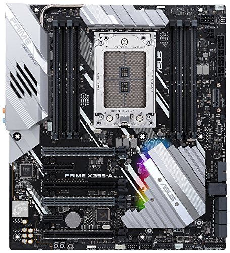 Best Value ASUS PRIME X399-A AMD Threadripper TR4 DDR4 M.2 U.2 X399 EATX HEDT Motherboard with USB 3.1 Gen2, AURA Sync RGB Lighting and 3D Printing Mounts