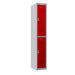 Phoenix PL Series 1 Column 2 Door Personal Locker Grey Body Red Doors with Electronic Locks PL1230GRE