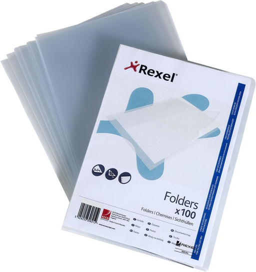 Best Value Rexel Superfine Cut Flush Folders A4 Clear (100)