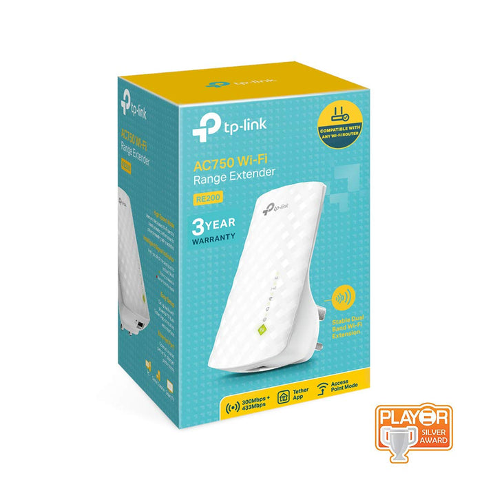 Best Value TP-Link RE200 AC750 Universal Dual Band Range Extender, Broadband/Wi-Fi Extender, Wi-Fi Booster/Hotspot with Ethernet Port, Plug and Play, Smart Signal Indicator, UK Plug