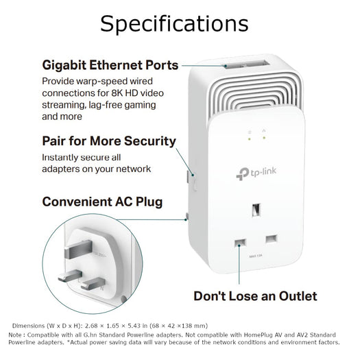 TP-Link PG2400P KIT V1 - Powerline adapter kit - GigE, G.hn - wall-pluggable