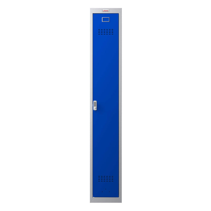 Phoenix PL Series 1 Column 1 Door Personal Locker Grey Body Blue Door with Electronic Lock PL1130GBE