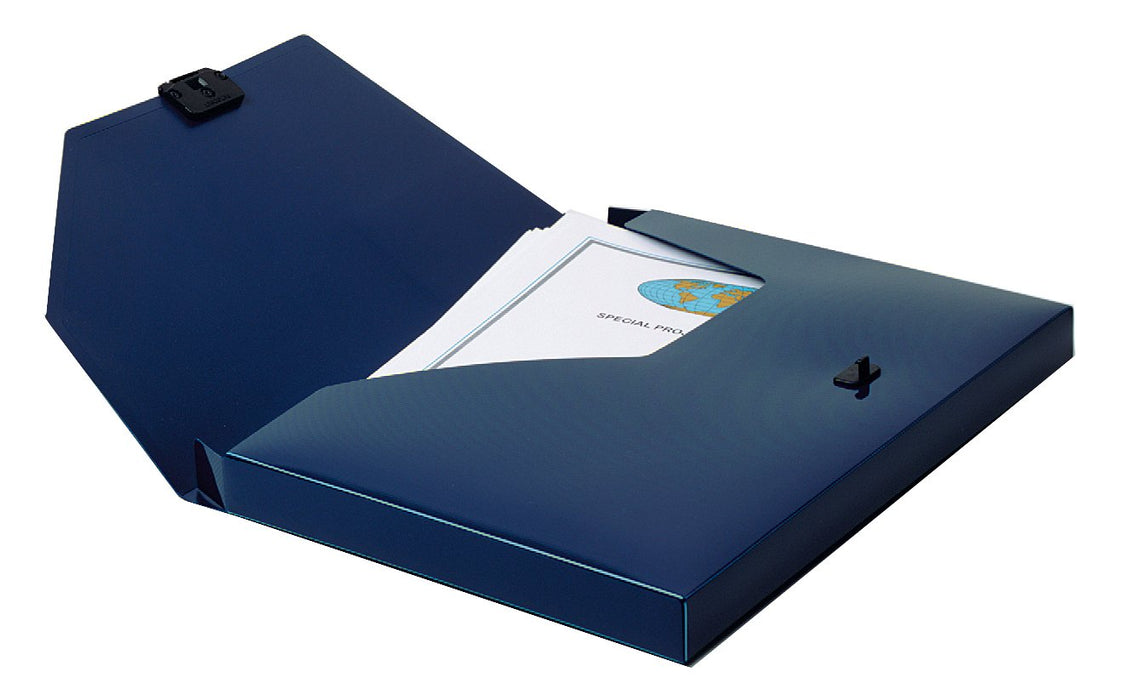 Best Value Snopake DocBox Box File Polypropylene with Push Lock 25mm Spine A4 Blue Ref 12845