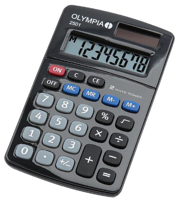 Olympia 2501 8 Digit Desk Calculator Black 40185