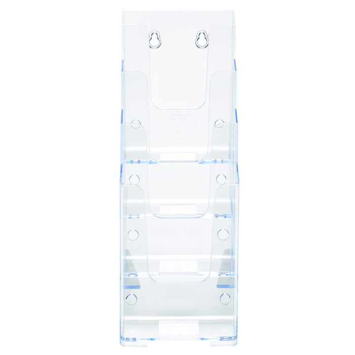 Best Value Deflecto Multi-tier Literature Display Holder for Wall or Desktop 4 x 1/3xA4 Pockets Clear Ref 77701