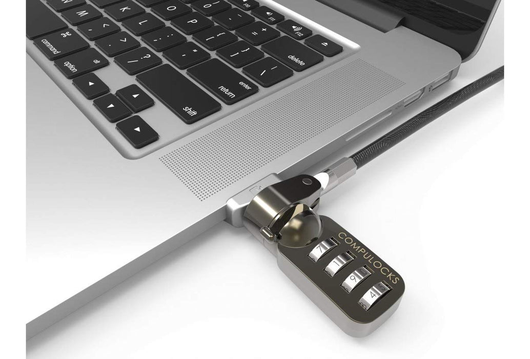 Compulocks MacBook Air Retina 13-inch (2012-2015) Cable Lock Adapter With Combination Cable Lock - System security kit - silver - for Apple MacBook Air ( Mid 2012, Mid 2013, Early 2014, Early 2015, Mid 2017)