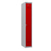 Phoenix PL Series 1 Column 1 Door Personal Locker Grey Body Red Door with Key Lock PL1130GRK