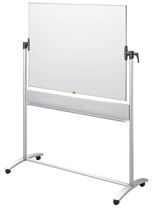 Best Value Nobo Prestige Enamel Mobile Dry Wipe Whiteboard with Horizontal Pivot (Flips Top to Bottom), Magnetic, 1200 x 900 mm, Includes Marker and Magnets, White, 1901033