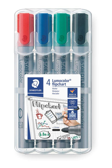 Best Value Staedtler Lumocolor Flipchart marker 356 WP4 - Multicolour (Pack of 4)