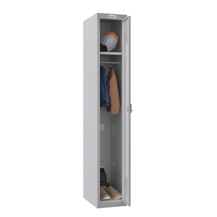 Phoenix PL Series 1 Column 1 Door Personal locker in Grey with Electronic Lock PL1130GGE