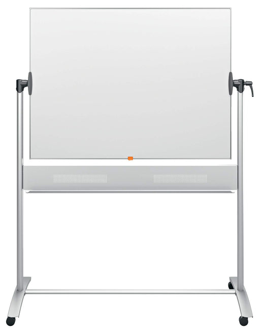 Best Value Nobo Prestige Enamel Mobile Dry Wipe Whiteboard with Horizontal Pivot (Flips Top to Bottom), Magnetic, 1200 x 900 mm, Includes Marker and Magnets, White, 1901033