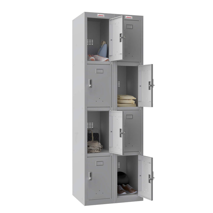 Phoenix PL Series 1 Column 2 Door Personal Locker in Grey with Electronic Locks PL1230GGE