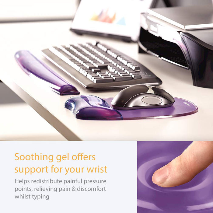 Best Value Fellowes Crystals Gel Mouse Mat with Wrist Support, Purple