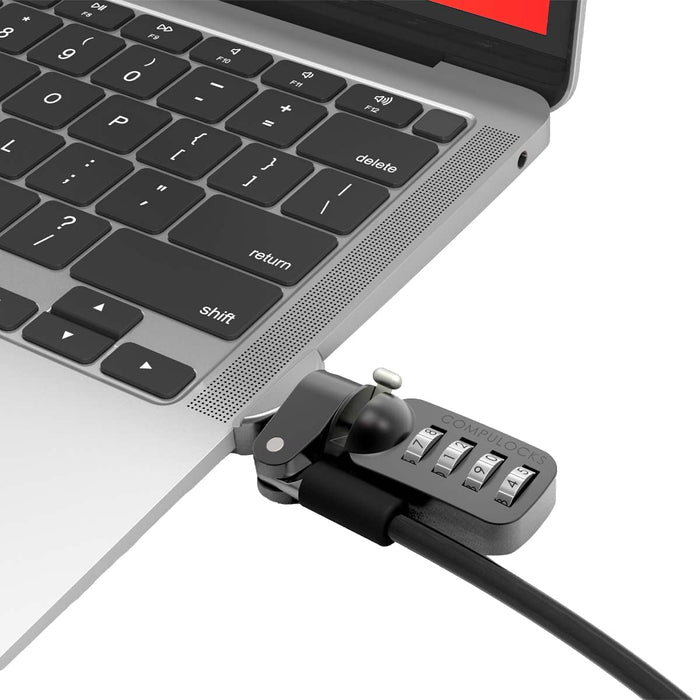 Compulocks MacBook Air M1 2020 Lock Adapter With Combination Lock - Security slot lock adapter - with combo cable lock - silver
