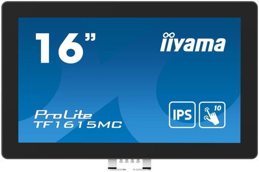 iiyama ProLite TF1615MC-B1 - LED monitor - 15.6" - open frame - touchscreen - 1920 x 1080 Full HD (1080p) - IPS - 450 cd/m² - 1000:1 - 25 ms - HDMI, VGA, DisplayPort - black