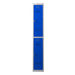 Phoenix PL Series 1 Column 2 Door Personal Locker Grey Body Blue Doors with Key Locks PL1230GBK