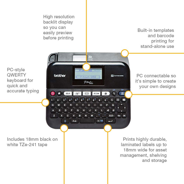 Best Value Brother PT-D450VP Label Maker, P-Touch Labeller, QWERTY Keyboard, Desktop