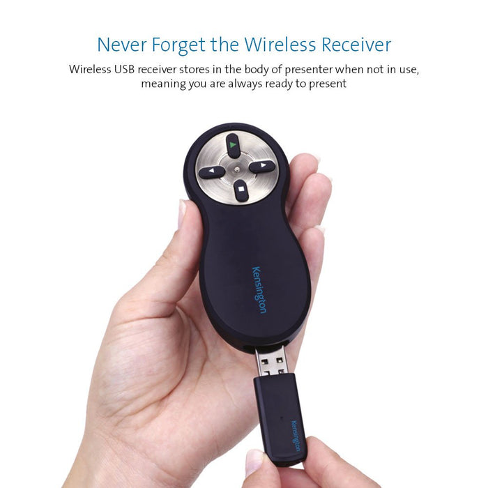 Best Value Kensington Non-Laser Wireless USB Presentation Clicker, Compatible with Windows & macOS - 20m Range (K33373EU)