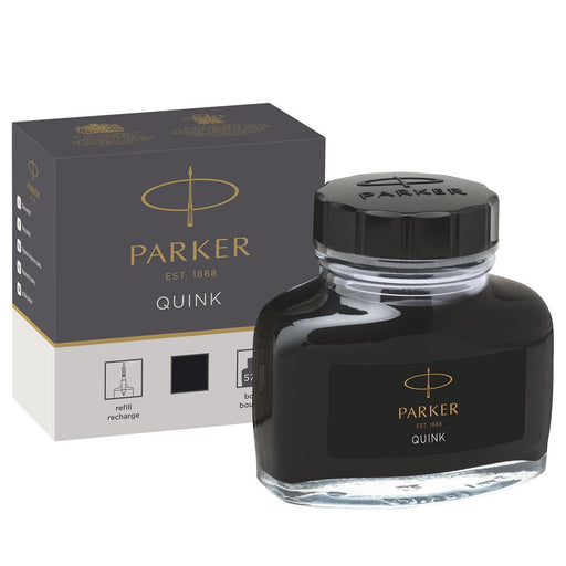Best Value Parker Fountain Pen Liquid Bottled Quink Ink, 57 ml, in a Box - Black